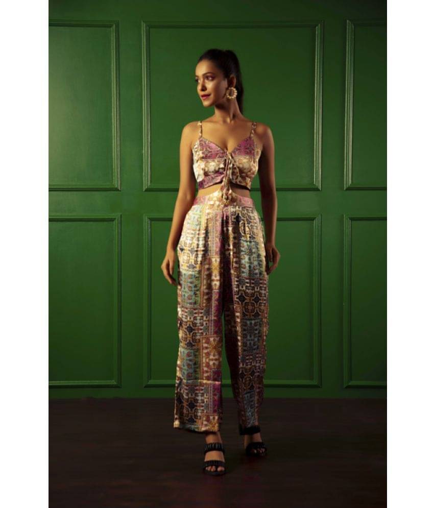 Urban Sundari Multicolor Satin Regular Fit Women's Jumpsuit ( Pack of 1 ) Urban Sundari Multicolor Satin Regular Fit Women's Jumpsuit ( Pack of 1 )