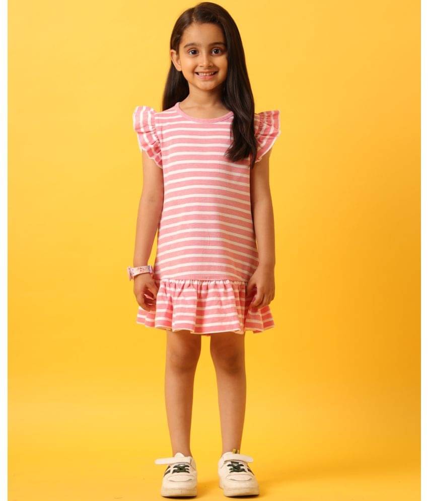     			ANTHRILO Red Cotton Blend Girls Frock ( Pack of 1 )
