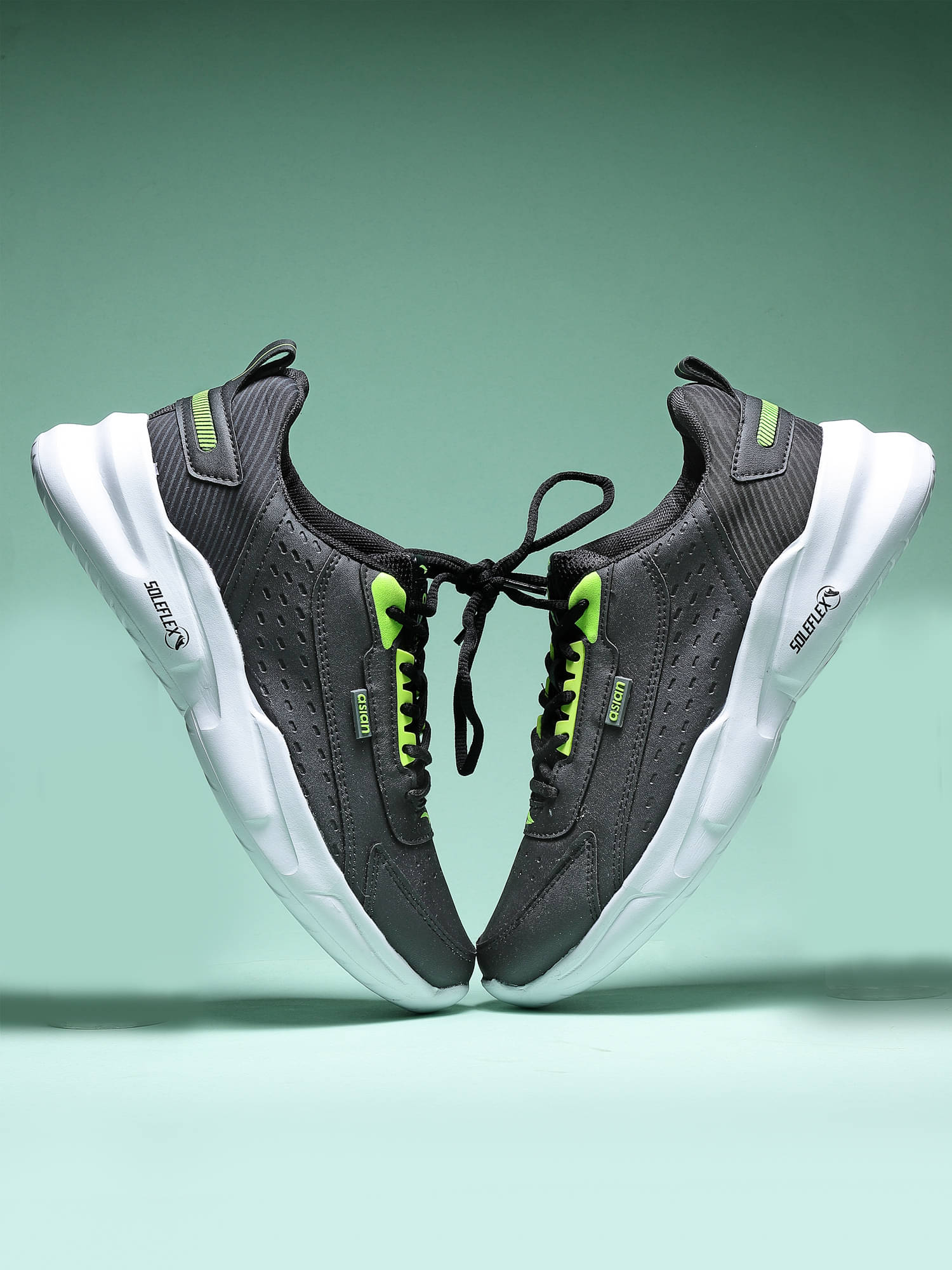     			ASIAN WATERPROOF-15 Black Men's Sports Running Shoes