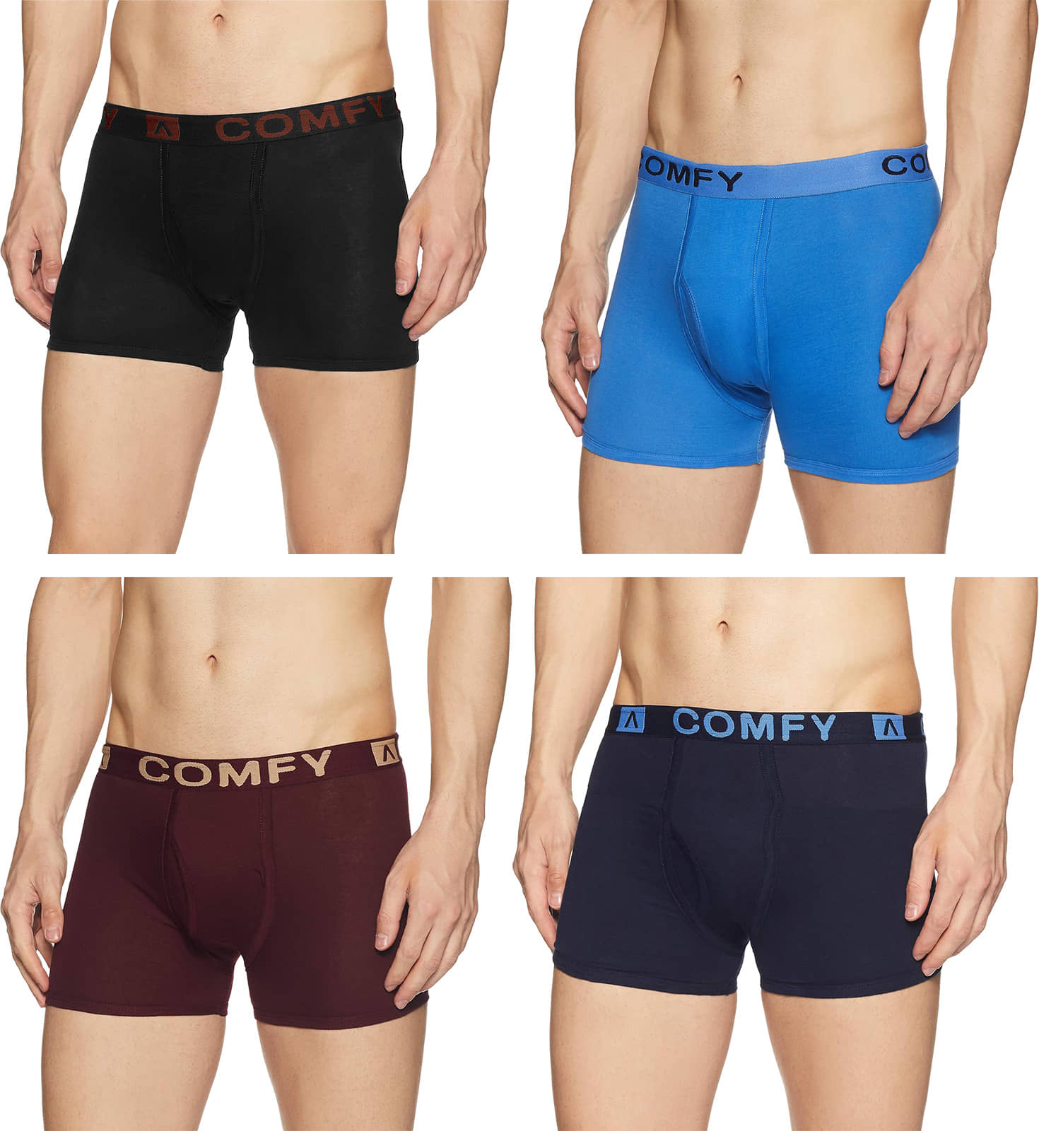 Amul comfy Multicolor Cotton Men's Trunks ( Pack of 4 )