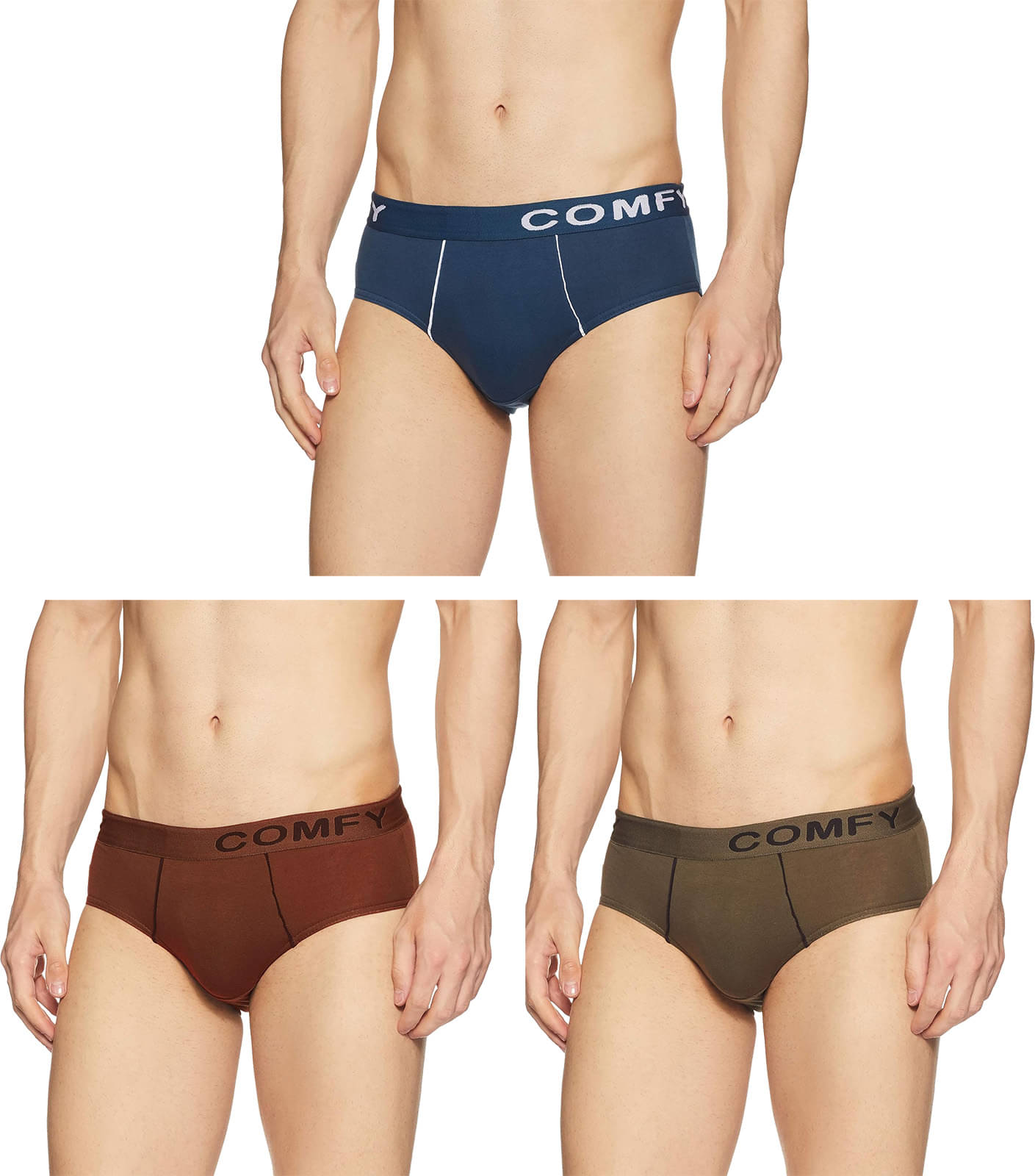     			Amul comfy Multicolor Cotton Men's Briefs ( Pack of 3 )