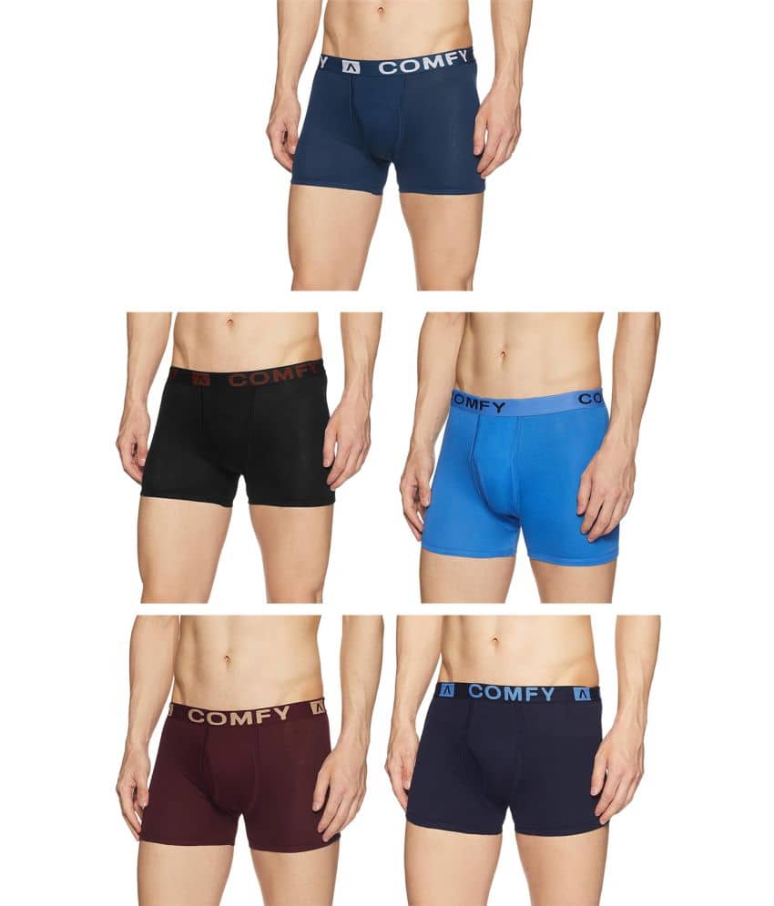 Amul comfy Multicolor Cotton Men's Trunks ( Pack of 5 )