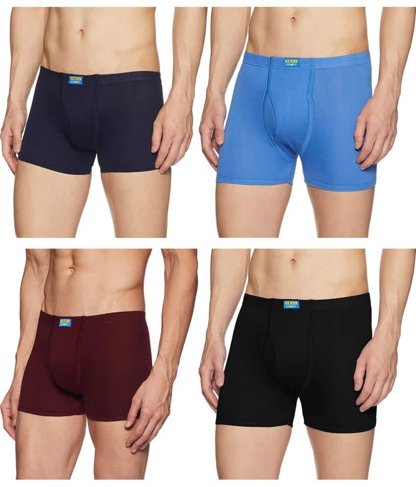 Amul comfy Multicolor Cotton Men's Trunks ( Pack of 4 )