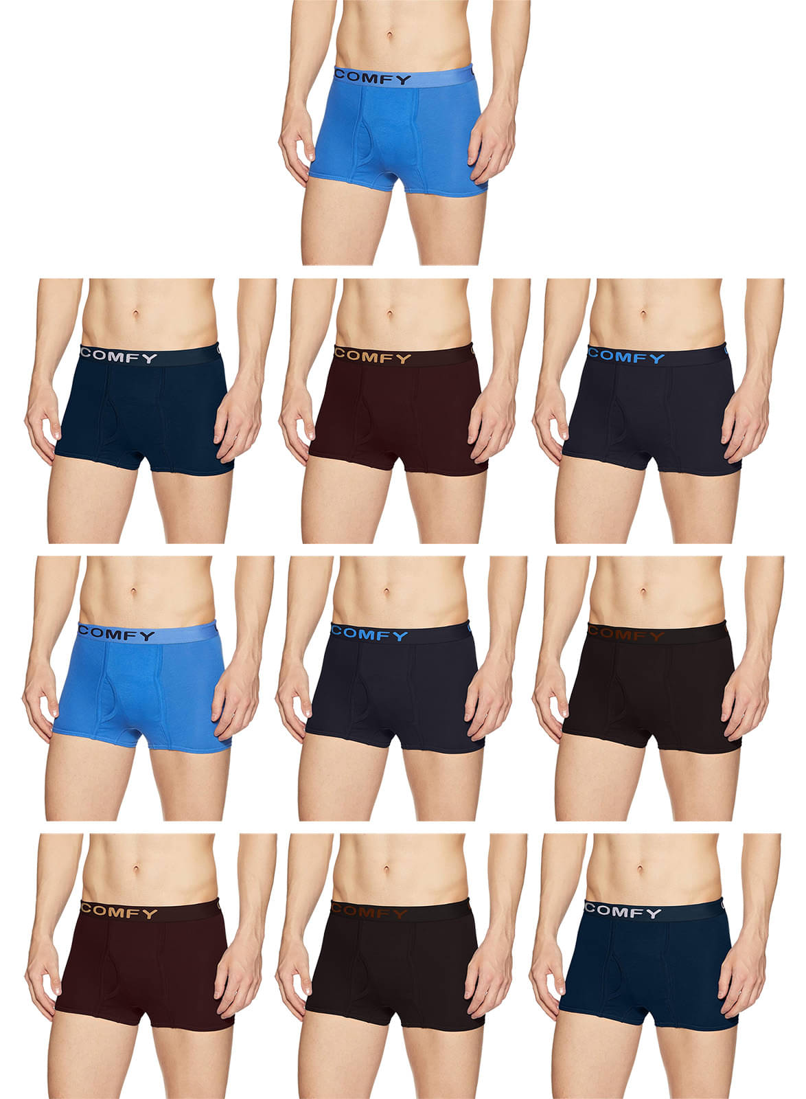     			Amul comfy Multicolor Cotton Men's Trunks ( Pack of 10 )