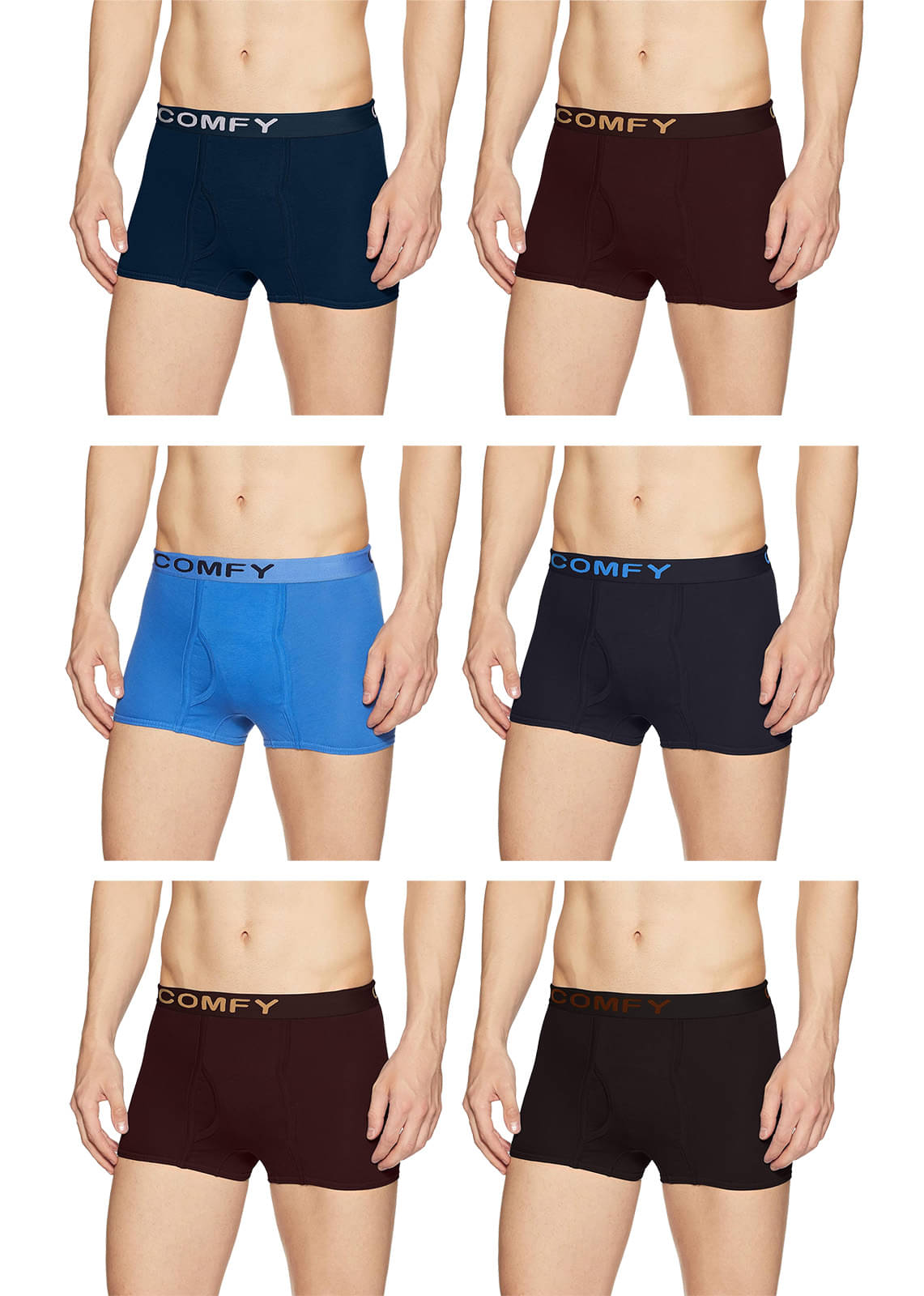 Amul comfy Multicolor Cotton Men's Trunks ( Pack of 6 ) Amul comfy Multicolor Cotton Men's Trunks ( Pack of 6 )