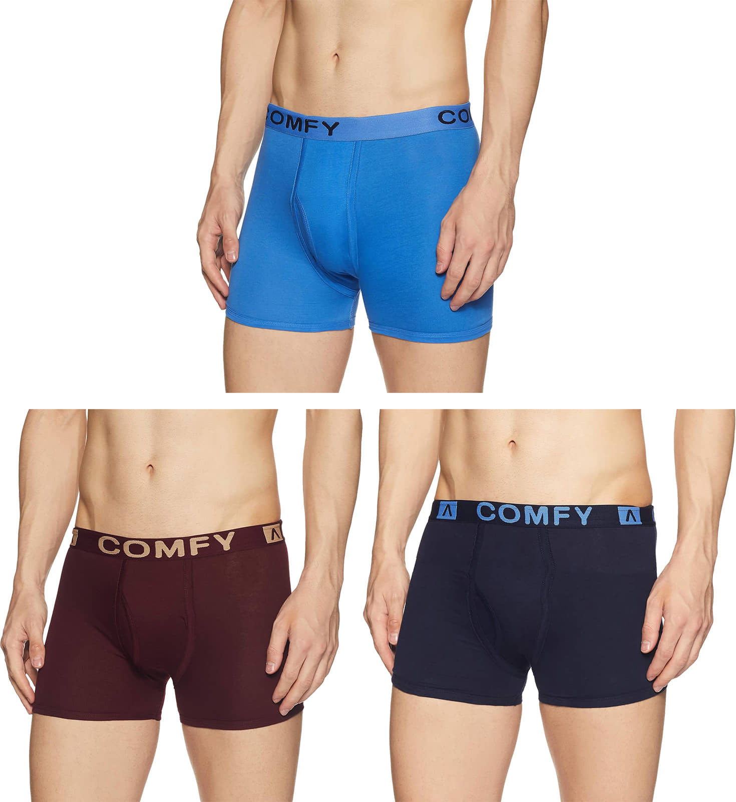 Amul comfy Multicolor Cotton Men's Trunks ( Pack of 3 )