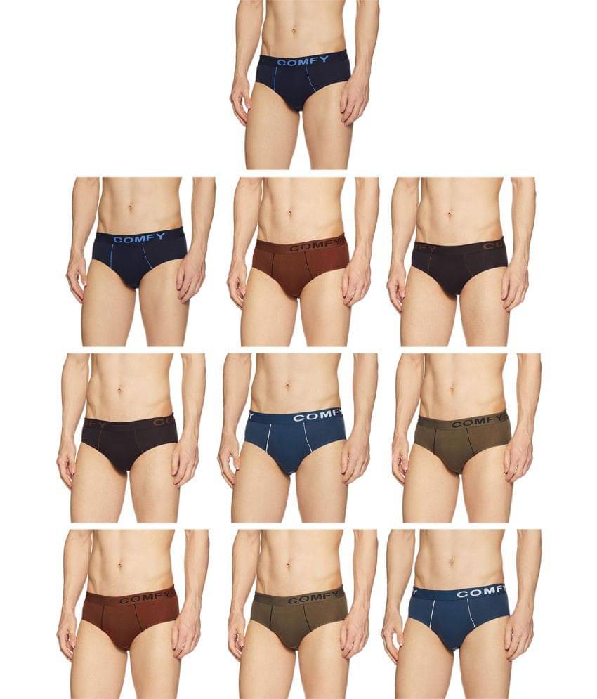     			Amul comfy Multicolor Cotton Men's Briefs ( Pack of 10 )