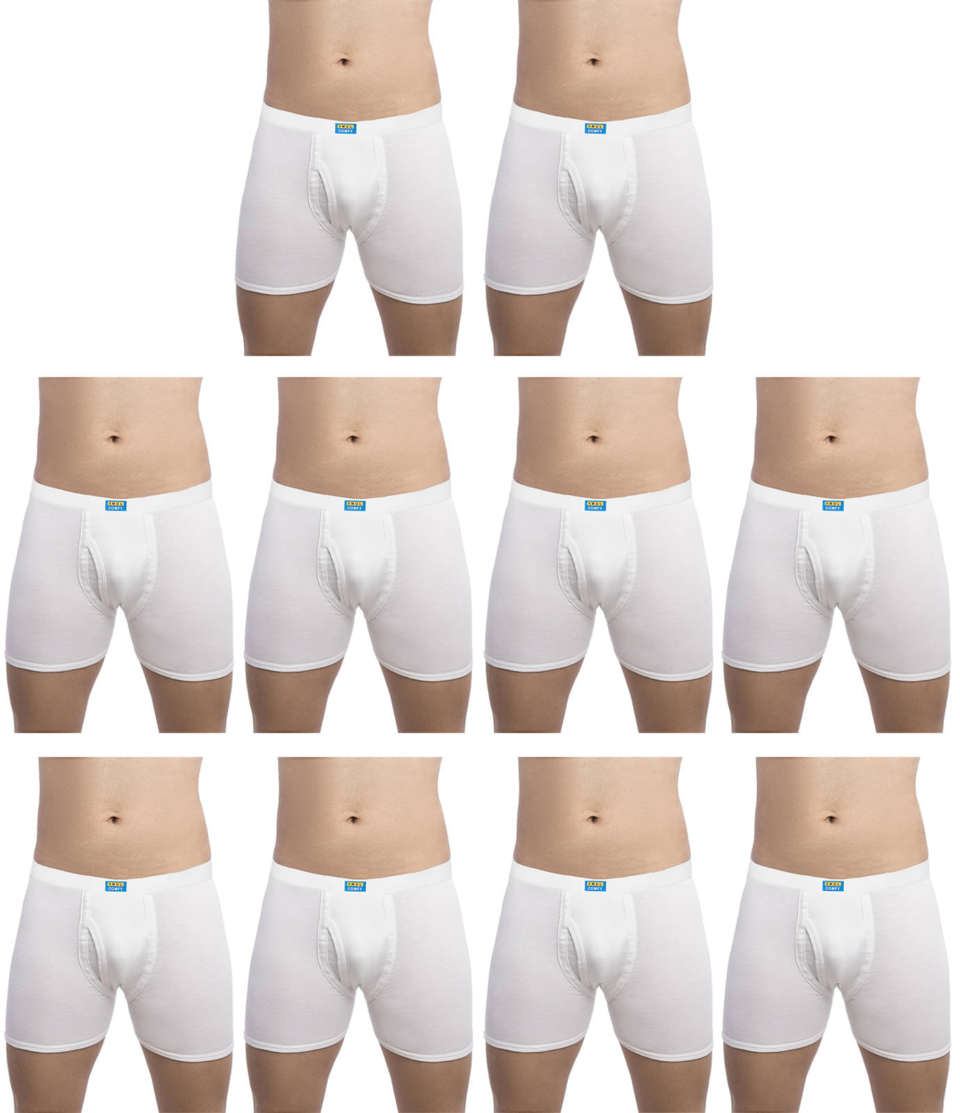     			Amul comfy White Cotton Men's Trunks ( Pack of 10 )