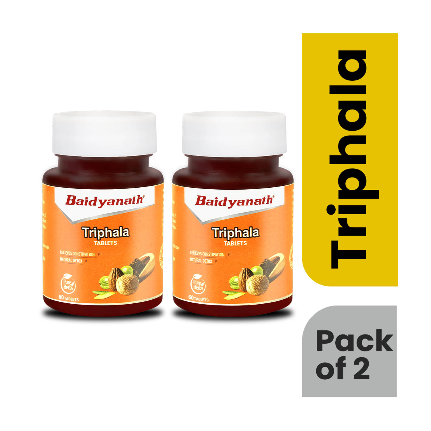     			Baidyanath Triphala Tablets- 60 Tab|An Ayurvedic Formulation | Helpful in Constipation|(Pack of 2)