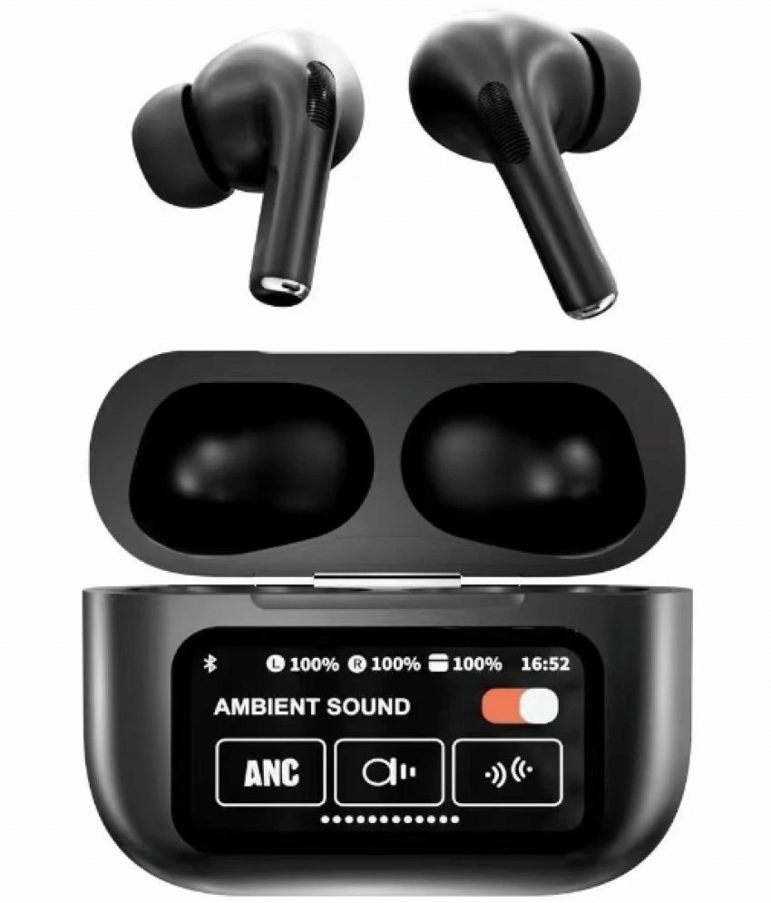 COREGENIX A9 TouchScreen ANC Bluetooth True Wireless (TWS) In Ear 32 Hours Playback Active Noise cancellation IPX4(Splash & Sweat Proof) Black COREGENIX A9 TouchScreen ANC Bluetooth True Wireless (TWS) In Ear 32 Hours Playback Active Noise cancellation IPX4(Splash & Sweat Proof) Black