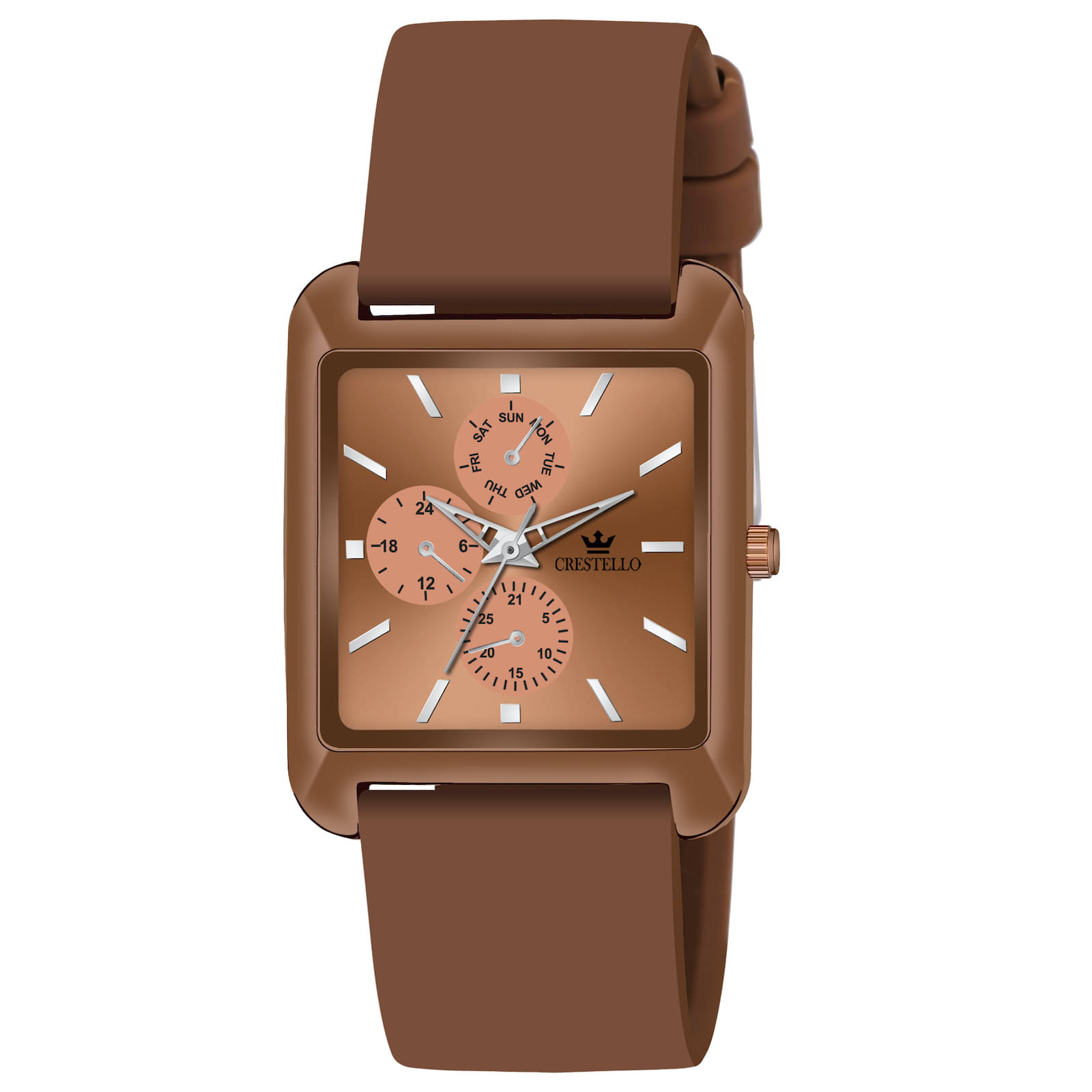     			Crestello Brown Silicon Analog Men's Watch