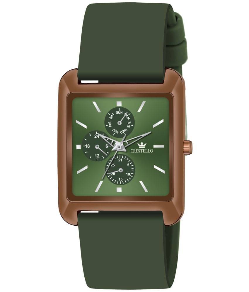     			Crestello Green Silicon Analog Men's Watch