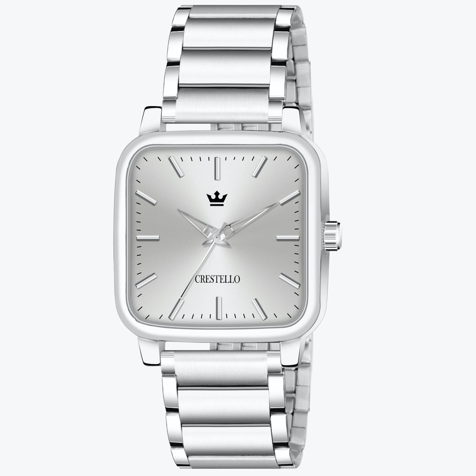     			Crestello Silver Metal Analog Men's Watch