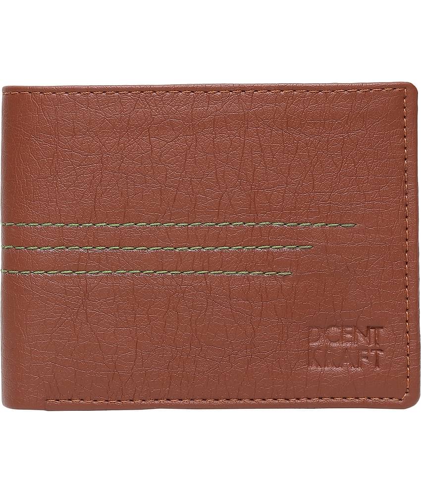 DCENT KRAFT Tan PU Men's Two Fold Wallet ( Pack of 1 )