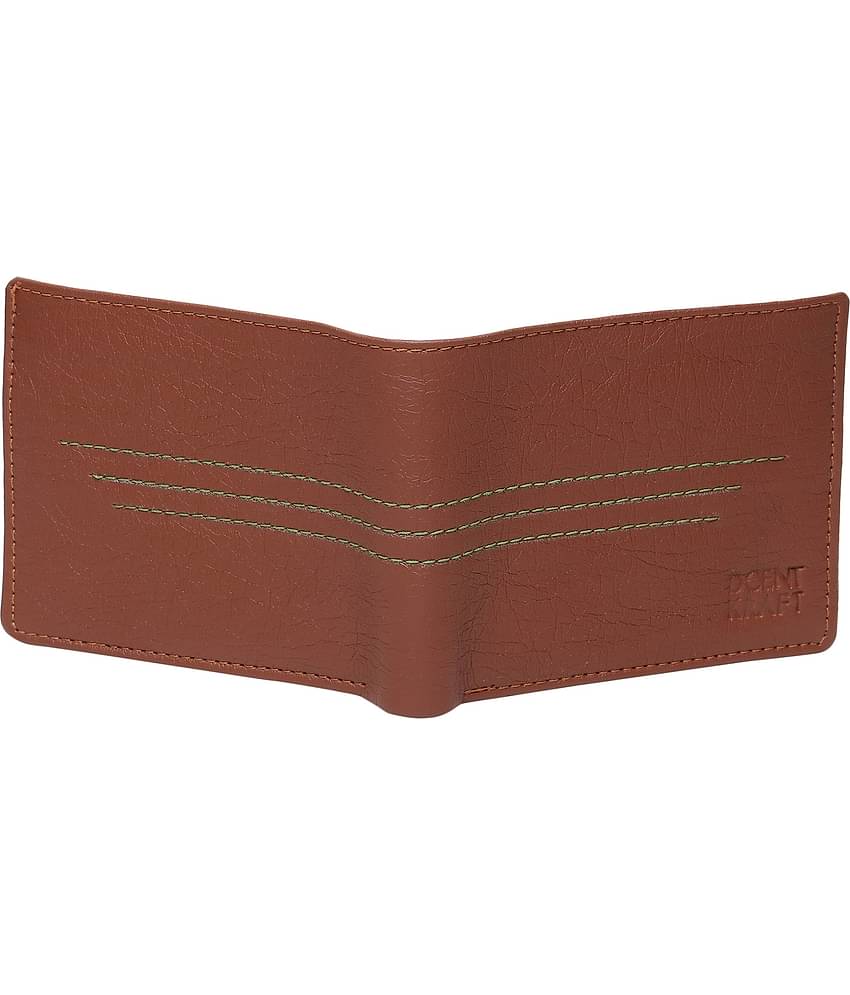 DCENT KRAFT Tan PU Men's Two Fold Wallet ( Pack of 1 )