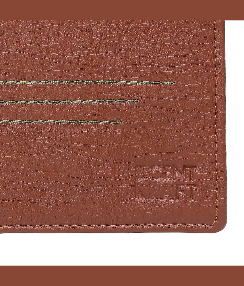 DCENT KRAFT Tan PU Men's Two Fold Wallet ( Pack of 1 )