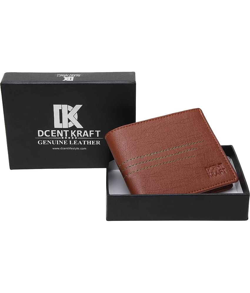 DCENT KRAFT Tan PU Men's Two Fold Wallet ( Pack of 1 )