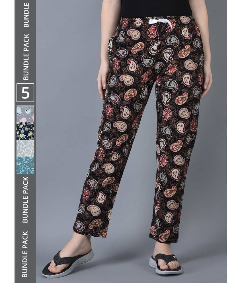    			Dollar Missy Multi Color Cotton Blend Women's Nightwear Pyjama ( Pack of 5 )