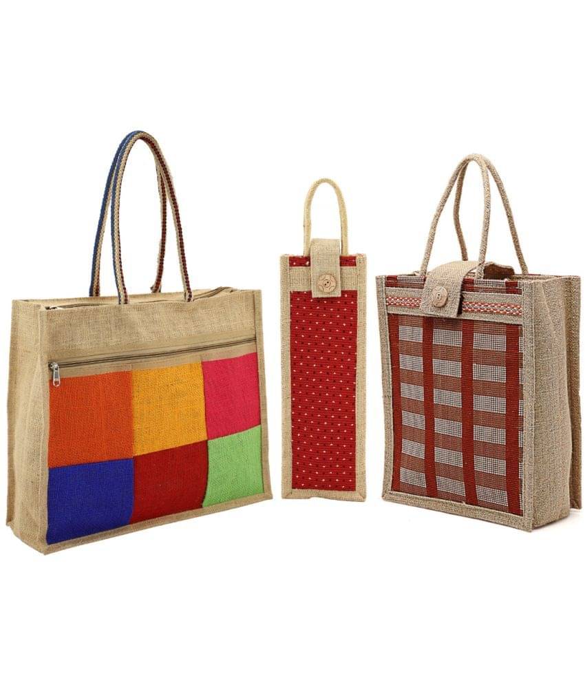     			ENSAC Brown Jute Handheld