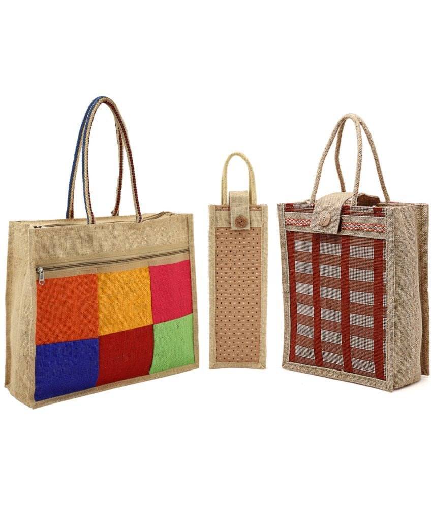     			ENSAC Brown Jute Handheld