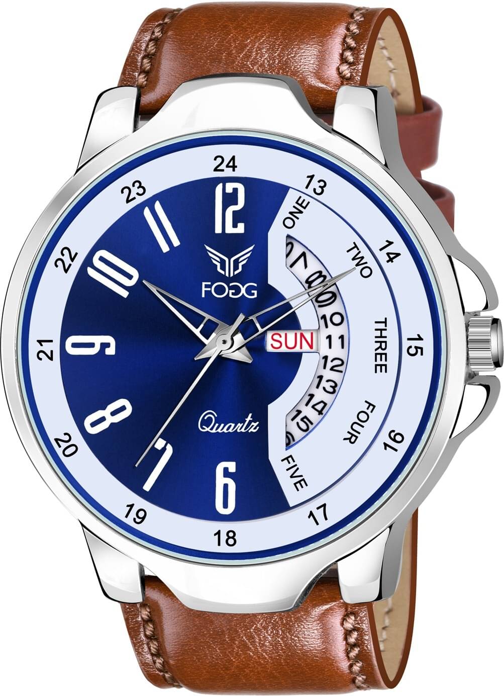     			Fogg Brown PU Analog Men's Watch