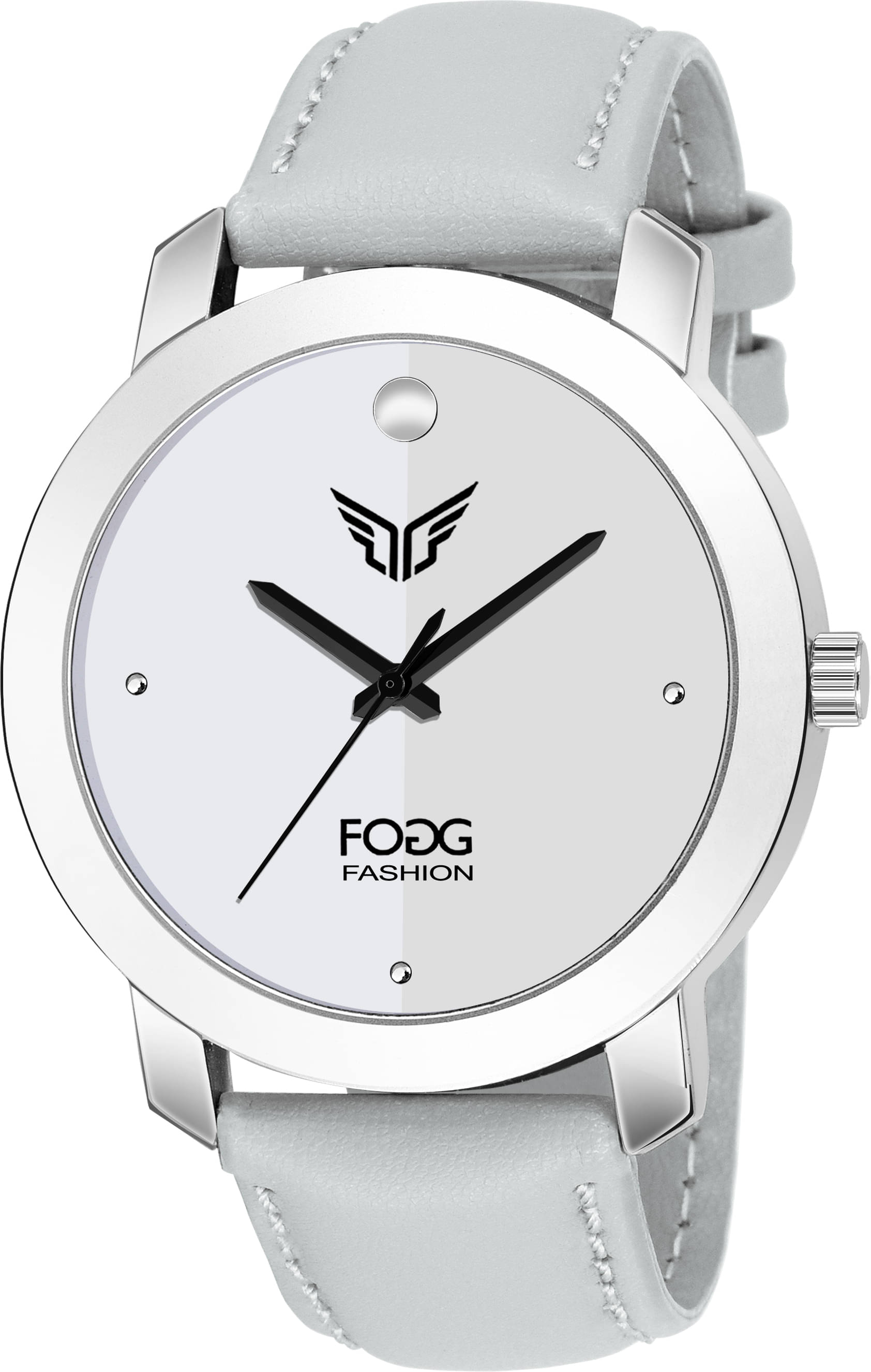     			Fogg Light Grey PU Analog Men's Watch