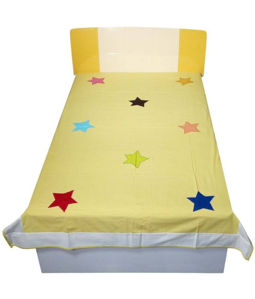     			HUGS N RUGS Cotton 1 Single Bedsheet without Pillow cover ( Yellow )