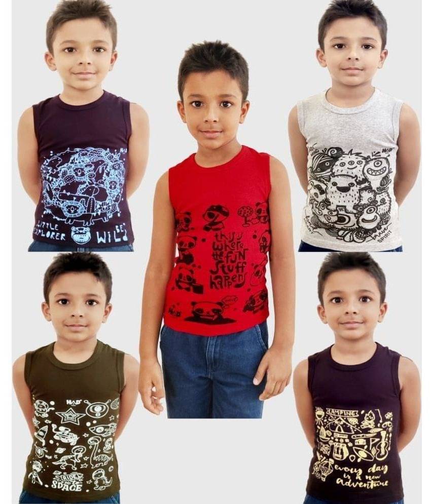     			Hap Kings Pack of 5 Boys Cotton ( Multi )