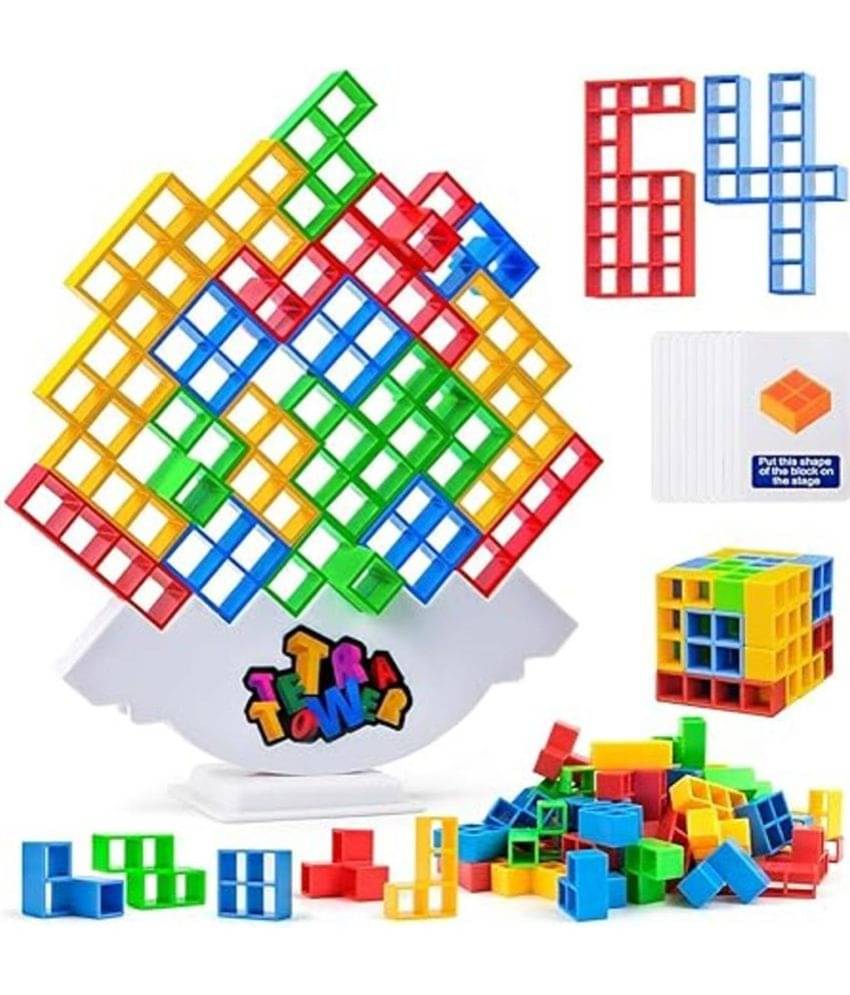 Kidsaholic Tetra Tower Game 34 Blocks & 22 Cards, Swing Stack High Child Balance Building Block, Interactive STEM Toy for Family     			Kidsaholic Tetra Tower Game 34 Blocks & 22 Cards, Swing Stack High Child Balance Building Block, Interactive STEM Toy for Family
