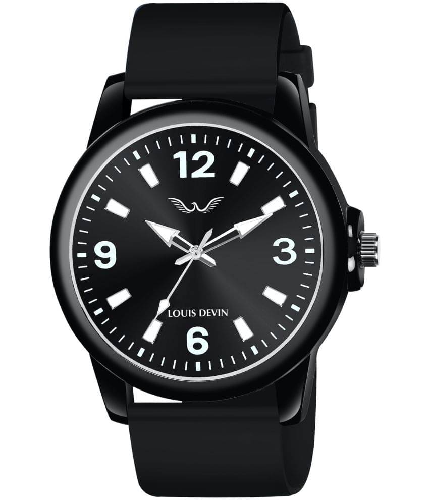     			LOUIS DEVIN Black Silicon Analog Men's Watch