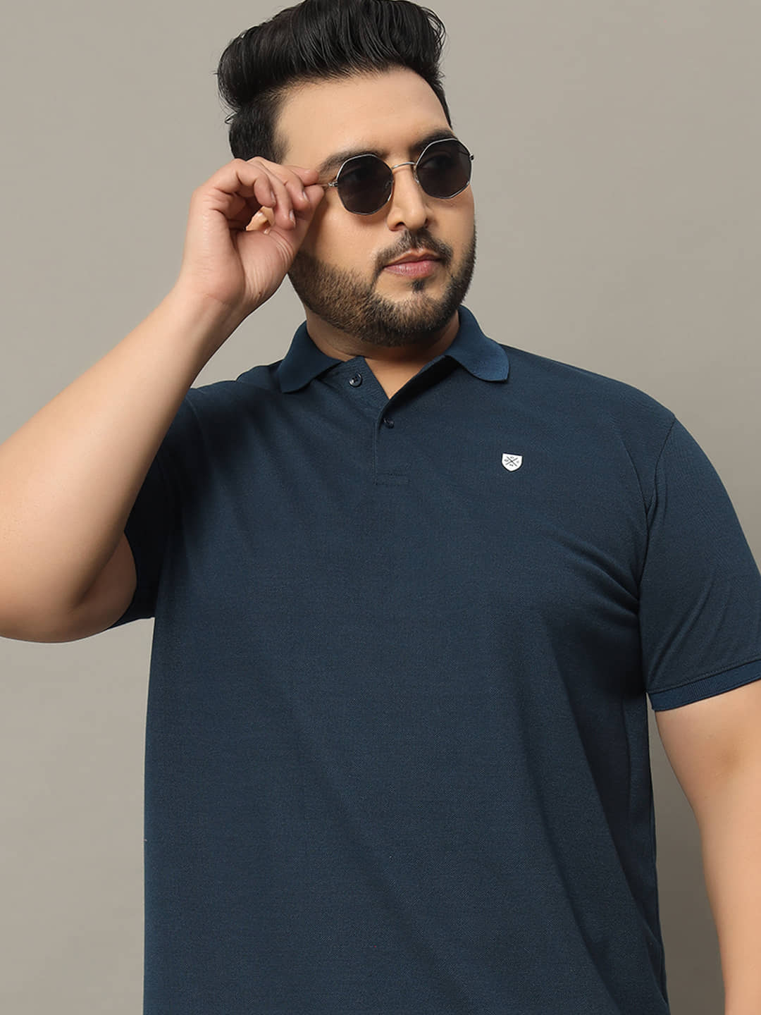 OGEN Pack of 1 Cotton Blend Regular Fit Solid Half Sleeves Men's Polo T Shirt ( Lavender )