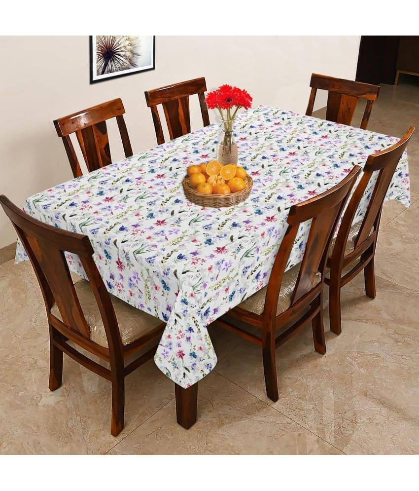 Oasis Hometex Printed Cotton 6 Seater Rectangle Table Cover ( 178 x 152 ) cm Pack of 1 Multicolor     			Oasis Hometex Printed Cotton 6 Seater Rectangle Table Cover ( 178 x 152 ) cm Pack of 1 Multicolor