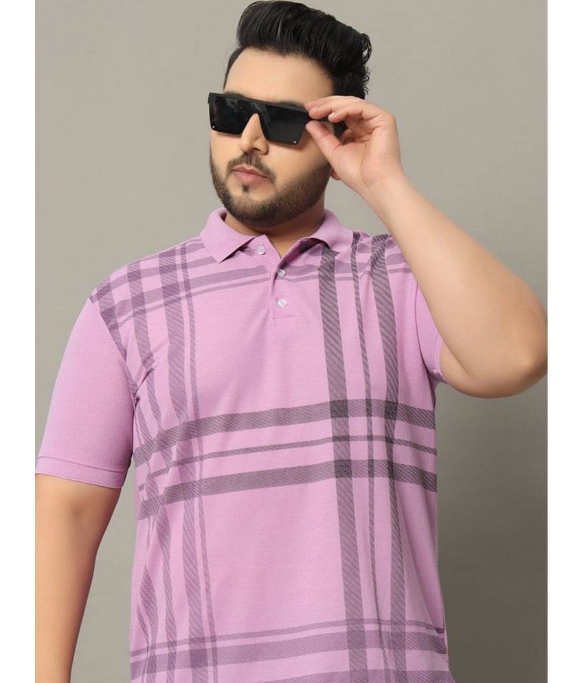 RELANE Pack of 1 Cotton Blend Regular Fit Checks Half Sleeves Men's Polo T Shirt ( Lavender ) RELANE Pack of 1 Cotton Blend Regular Fit Checks Half Sleeves Men's Polo T Shirt ( Lavender )