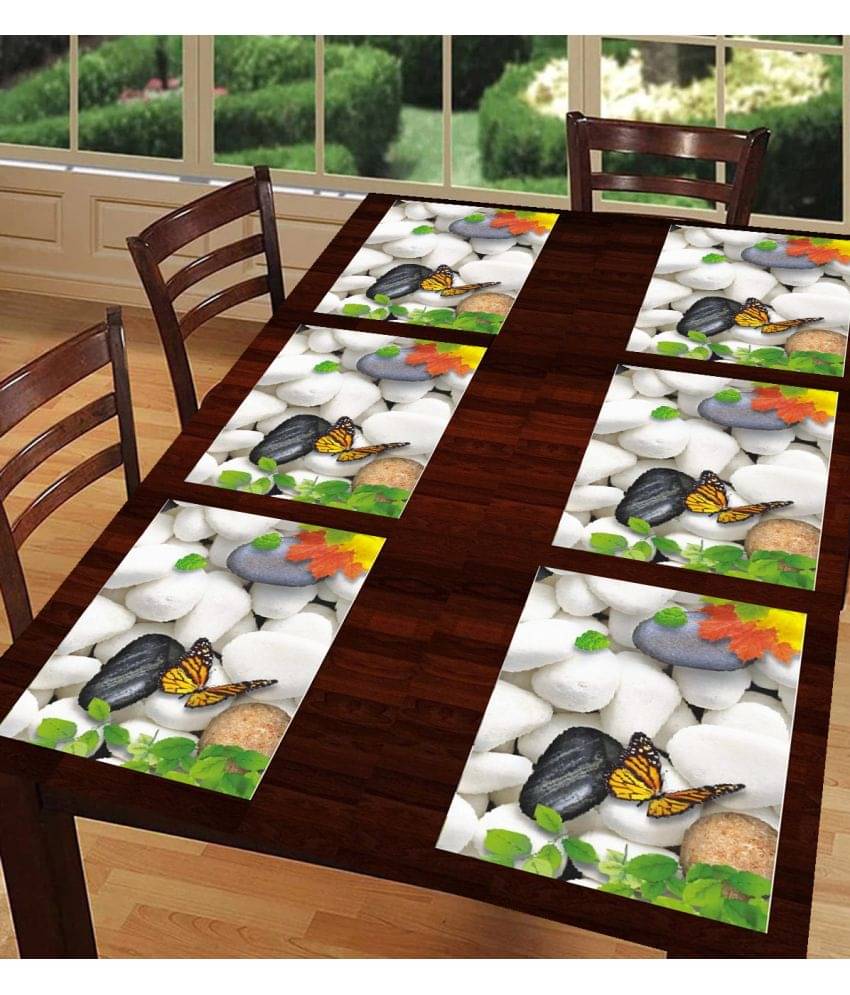     			Revexo PVC Abstract Rectangle Table Mats ( 40 cm x 30 cm ) Pack of 6 - Multi