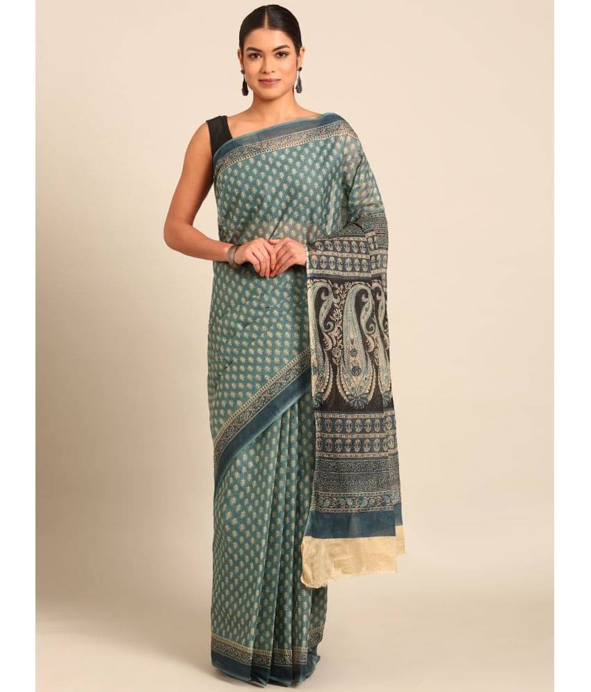     			SHANVIKA Cotton Printed Saree Without Blouse Piece ( Blue )