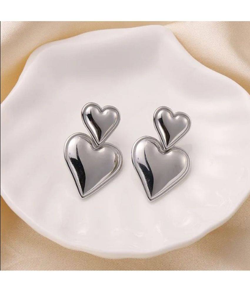     			Thrillz Silver Drop Earrings ( Pack of 2 )