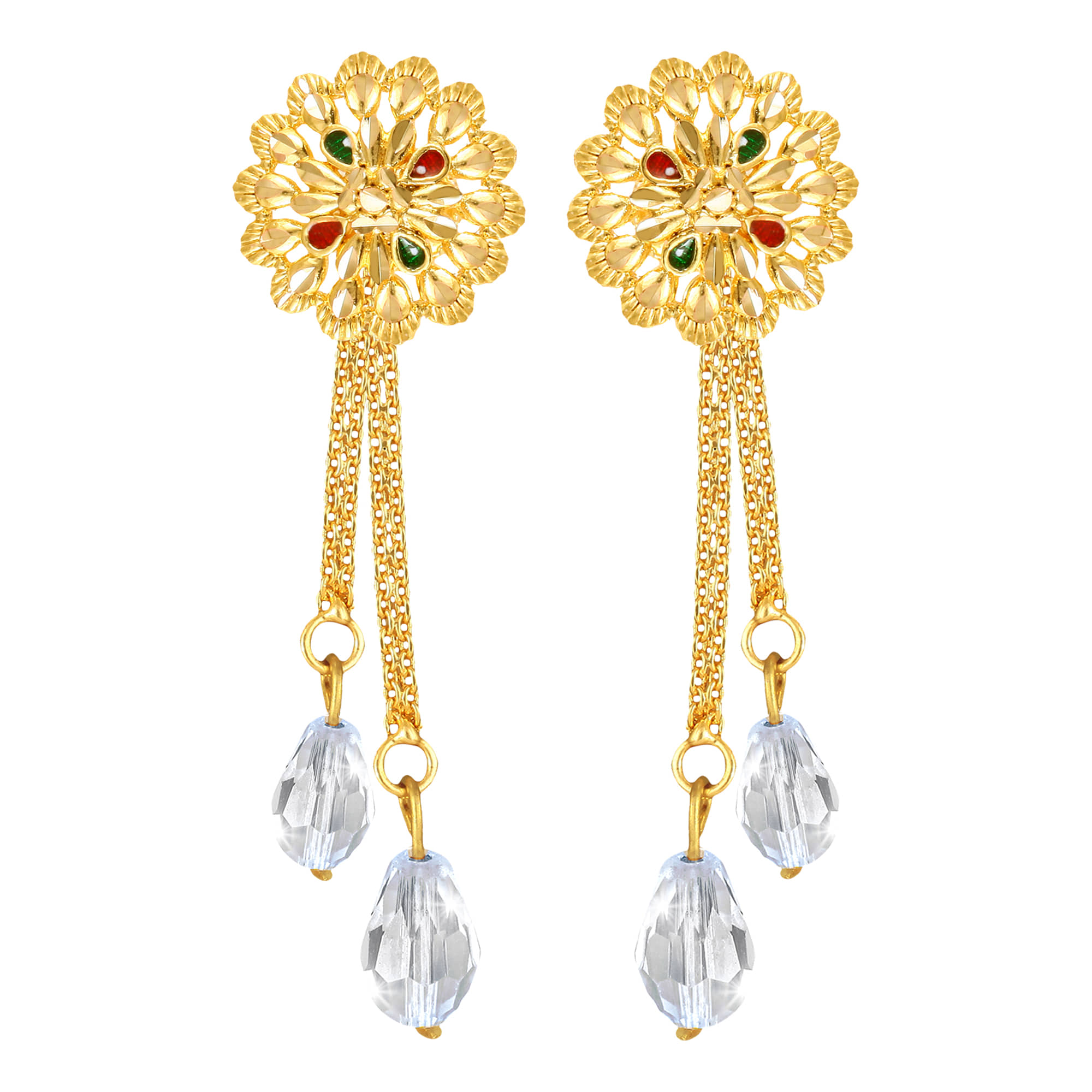 Vighnaharta Golden Drop Earrings ( Pack of 1 ) - Earrings | Buy online on ZillyBuy