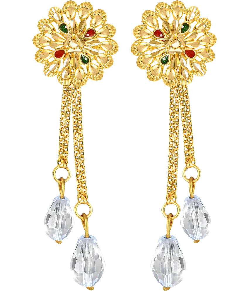 Vighnaharta Golden Drop Earrings ( Pack of 1 ) - Earrings | Buy online on ZillyBuy