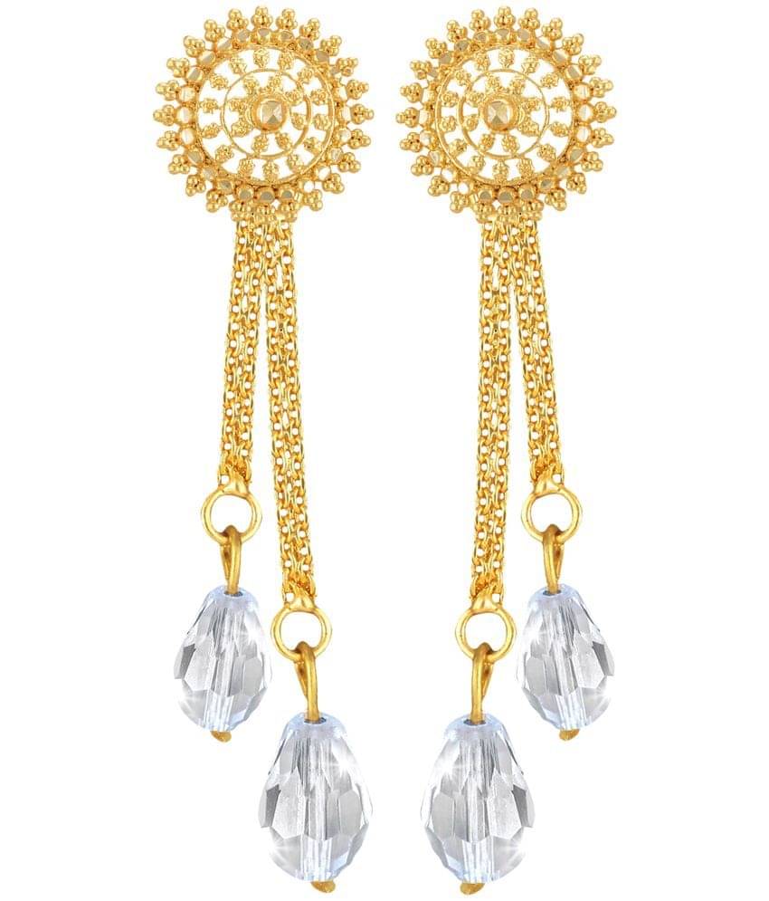     			Vighnaharta Golden Drop Earrings ( Pack of 1 )