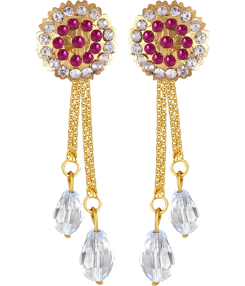 Vighnaharta Golden Drop Earrings ( Pack of 1 ) - Earrings | Buy online on ZillyBuy