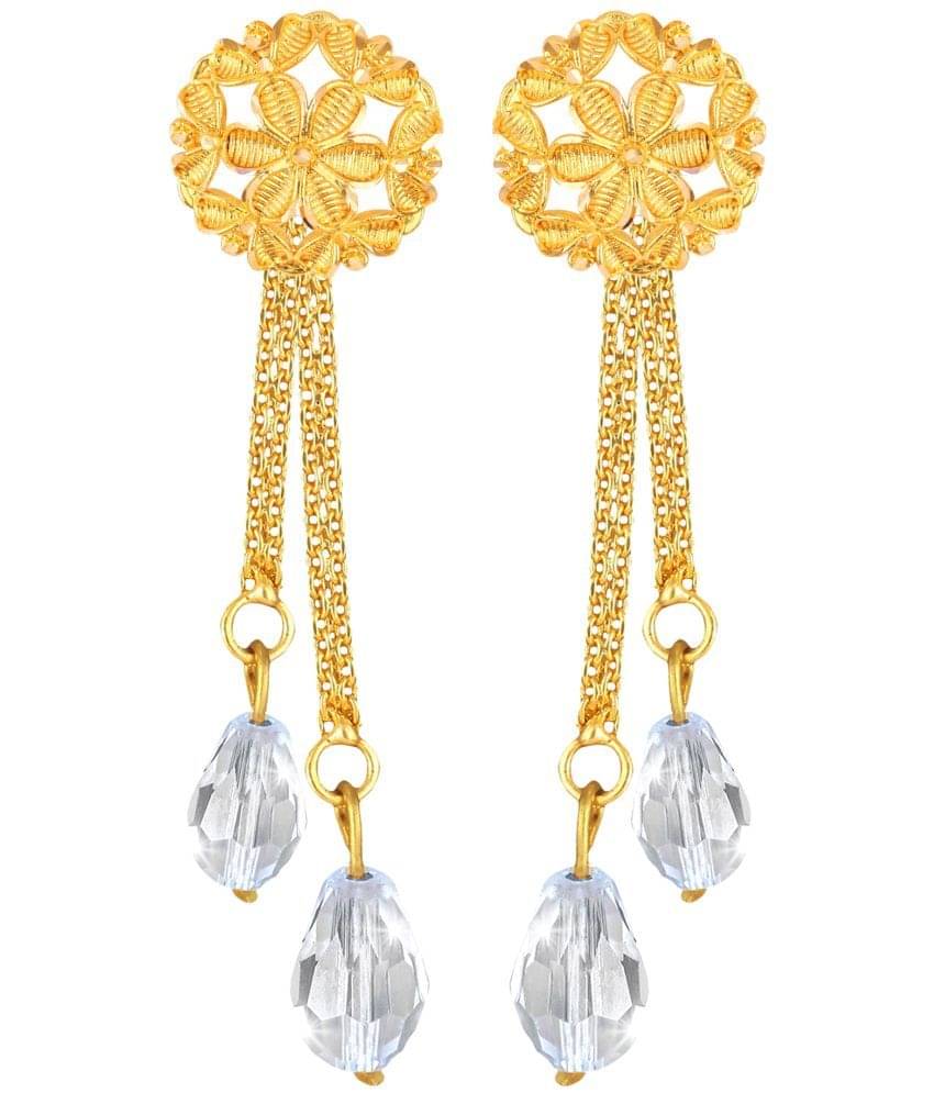     			Vighnaharta Golden Drop Earrings ( Pack of 1 )