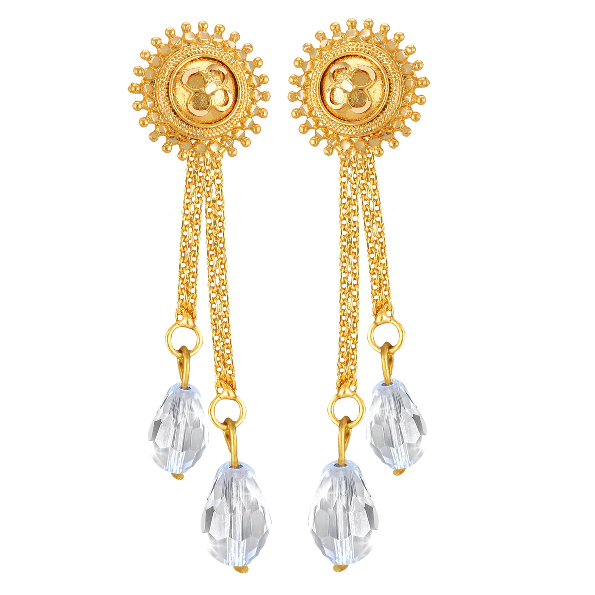     			Vighnaharta Golden Drop Earrings ( Pack of 1 )