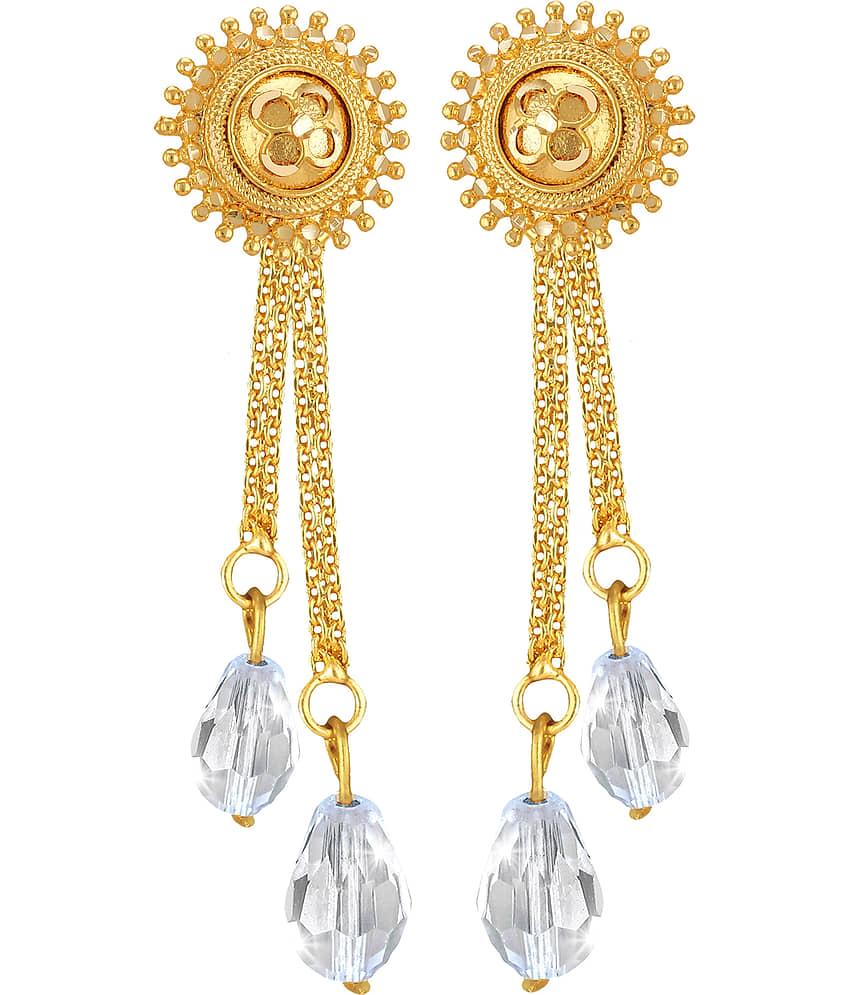 Vighnaharta Golden Drop Earrings ( Pack of 1 ) - Earrings | Buy online on ZillyBuy
