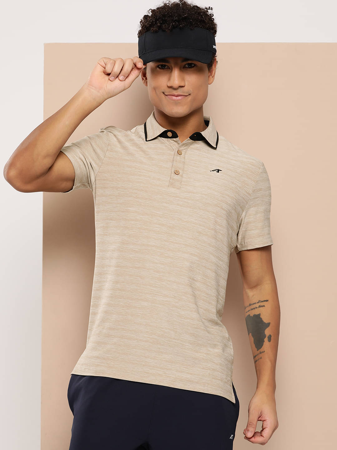     			Alcis Beige Polyester Regular Fit Men's Sports Polo T-Shirt ( Pack of 1 )