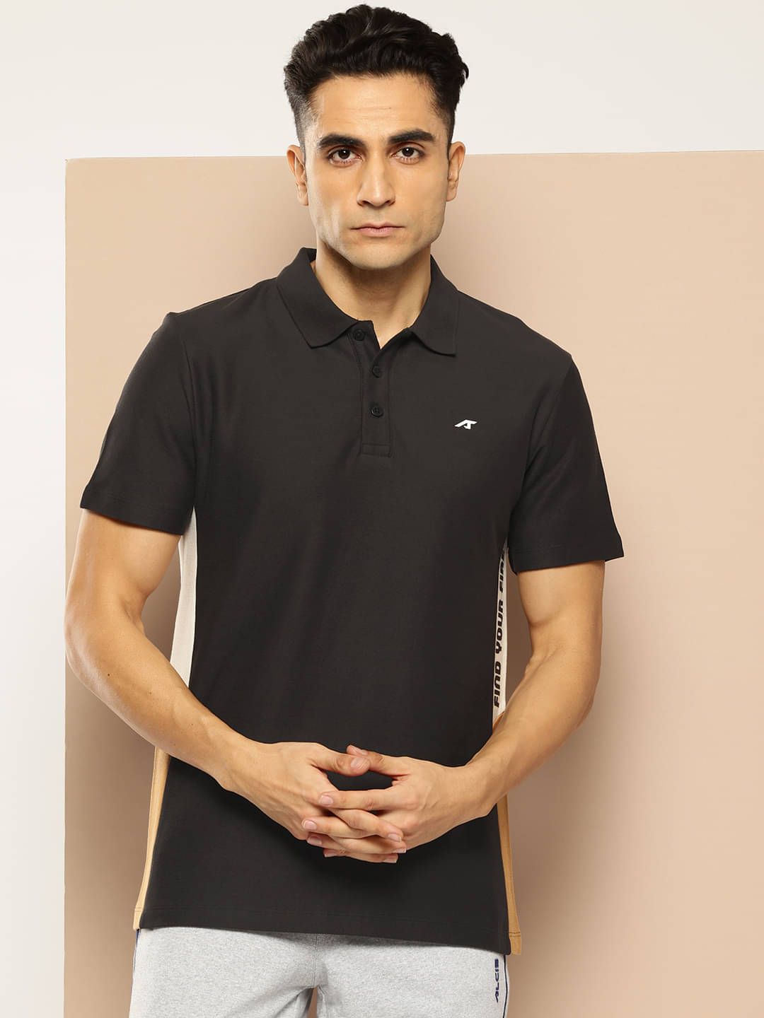    			Alcis Black Cotton Regular Fit Men's Sports Polo T-Shirt ( Pack of 1 )