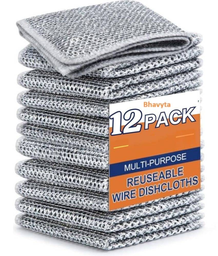 Bhavyta Non-Scratch Wire Dish Wash Cloth Scrubber ( Set of 12 ) Bhavyta Non-Scratch Wire Dish Wash Cloth Scrubber ( Set of 12 )
