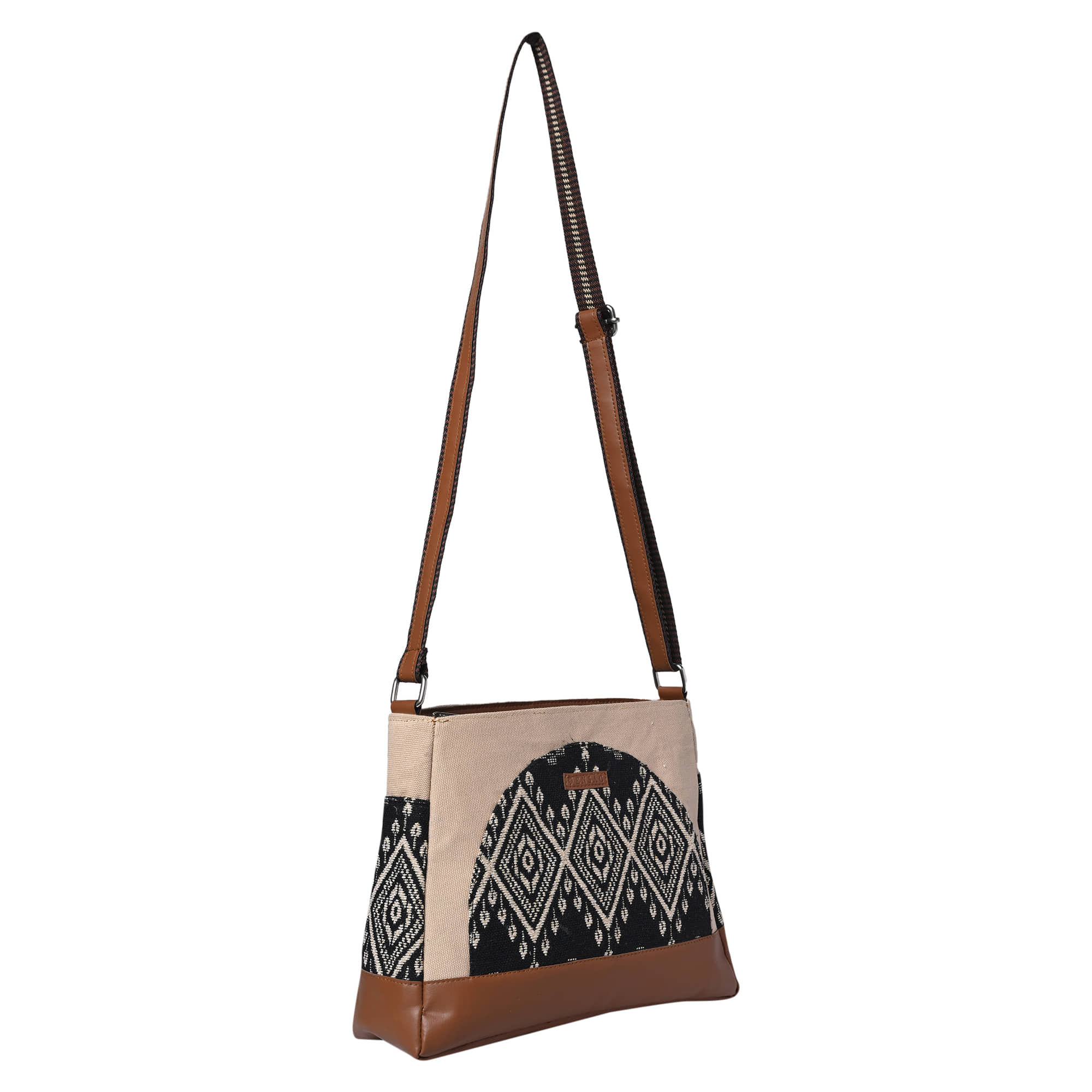 ENSAC Beige Cotton Sling Bag - Handbags | Buy online on ZillyBuy