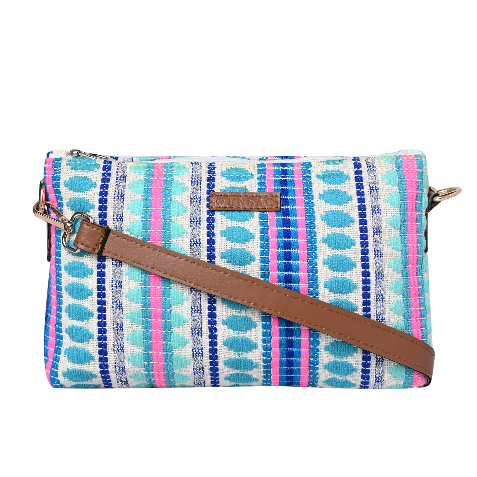 ENSAC Navy Blue Cotton Sling Bag - Handbags | Buy online on ZillyBuy
