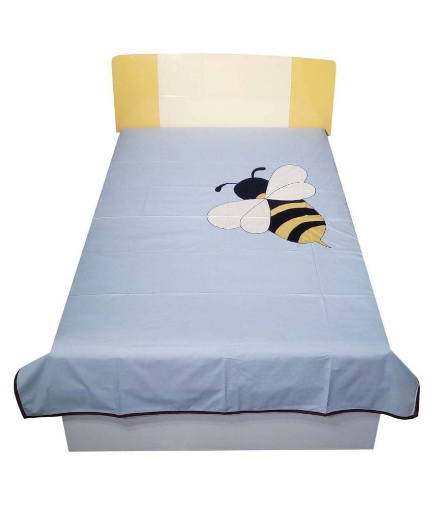     			HUGS N RUGS Cotton 1 Single Bedsheet without Pillow cover ( Blue )