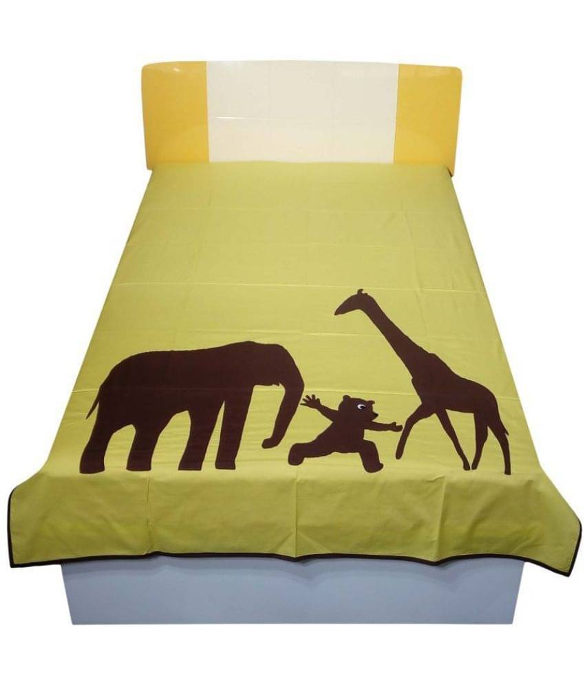     			HUGS N RUGS Cotton 1 Single Bedsheet without Pillow cover ( Yellow )